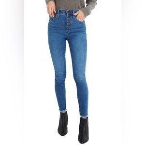 Madewell High-Rise Skinny Jeans in Mackey Wash: Button-Front Edition